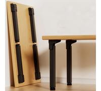 JIAJUTUI001 Lot de 4 Noirs Canapé Table Pied de Table Rabattable,Pied Pliant Table à 90 Degrés Pieds de Meubles Table Pliables Pieds de Table Pieds de Rechange Métal pour Armoires TV (40cm(15.7in))