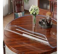 JIAJUTUI001 Nappe de Table Ronde Transparente en PVC Lavable pour Cuisine, Salle à Manger Tapis de Table Anti-Rayures, Protège-Table Transparent pour Usage Domestique