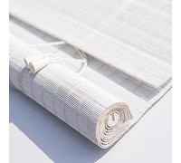JIAJUTUI001 Store Enrouleur Exterieur Bambou Blanc,Bambou Store Enrouleur Bambou Vertical Bambou Naturel Intérieur,Blackout Rideau D'intimité pour Fenêtres Balcon Jardin (80 * 100cm/32 * 39in,A)