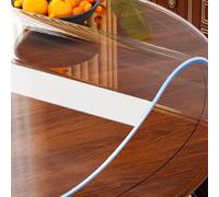 JIAJUTUI001 Table Rond Transparent 2 mm d’Épaisseur,Antidérapant,Résistant aux Rayures et Facile à Nettoyer pour Cuisine Salle À Manger, Sol, Jardin Et Tapis De Bureau