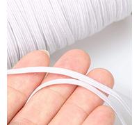 Jiale 3mm Bande Plate Élastique | Elastique Couture Tissu Rubans Extensible pour Artisanat à Coudre en Tricot Bricolage Loisir Créatif Vêtements | 10 mètres de Long et Blanc