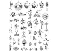 JIALEEY Lot de 40 breloques d'équipement de sport mixtes pour la fabrication de bijoux et les travaux manuels