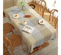 JIALIANG Nappe 110x160cm Coutures Nappe Coton et Lin protégé Contre la poussière Tissu de Table à Manger Housse pour Table pour Table de Salle à Manger de Cuisine Décoration