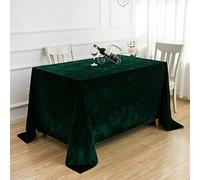 JIALIANG Nappe de Velours - Nappe imperméable élégante pour Le dîner de Cuisine à la Maison et la décoration de Table extérieure,Vert foncé,200x320cm