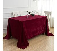 JIALIANG Nappe de Velours - Nappe rectangulaire en Plastique réutilisable Unique Party,Rouge foncé,200x320cm