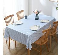 JIALIANG Nappe rectangulaire PVC 140 x 180 cm Bleu Clair Nappe en Toile cirée rectangulaire en PVC, Toile cirée en Vinyle PVC