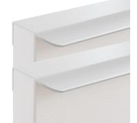 JIALUO0318 Alliage d'aluminium Invisible Poignee de Meuble Cuisine Poignée Dissimulées Poignées Bouton de Porte Armoire Poignee 2 Pièces (Blanc,Longueur 600mm)