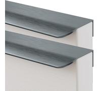 JIALUO0318 Alliage d'aluminium Invisible Poignée Poignee de Meuble Cuisine Poignée Dissimulées Poignées Bouton de Porte Armoire Poignee Gris Brossé 2 Pièces (Length 80mm)