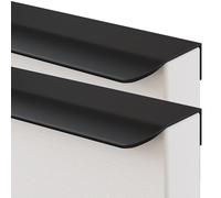 JIALUO0318 Alliage d'aluminium Invisible Poignée Poignee de Meuble Cuisine Poignée Dissimulées Poignées Bouton de Porte Armoire Poignee Noir Mat 2 Pièces (Length 600mm)