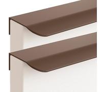 JIALUO0318 Invisible Poignée Alliage d'aluminium Poignee de Meuble Cuisine Poignée Dissimulées Poignées Bouton de Porte Armoire Poignee 2 Pièces (Marron,Length 120mm)