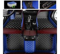 Jialuode Personnalisés Tapis de Sol Voiture pour Jaguar F-Pace F-Type I-Pace XE XJ XK E-Pace XFR XJ6 XJ8 XJL XK8 XKR X-Type Super V8 S-Type Leather Floor Liners All Weather Noir avec Bleu