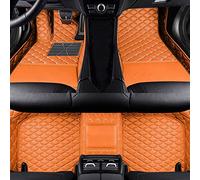Jialuode Tapis de Sol Voiture Personnalisé pour 99% Voitures, Cuir résistant à l'eau et antidérapant Tous Les Temps, Protection complète du Texte et des Images personnalisés,Orange