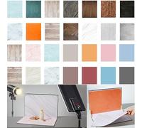 JIAMIAN 14 Full Pattern Papier De Fond Double Face, Papier Photo Réfléchissant, 28 Motifs, Accessoires Photographiques En Marbre Grainé De Bois De Couleur Unie Pour Bijoux, Cosmétiques (28.5x41.5cm)