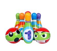 JIAMIAN Jeux De Quilles Mini Bowling Set, Jeu De Quille Enfant, Mini Jeu De Quilles, avec 2 Balles Et 6 Bowling Jouet Jeux Exterieur pour Petits Garçons Et Filles (A)