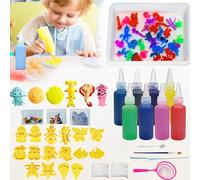 JIAMIAN Modèle De Vie Marine, Ensemble De Parc Aquatique, Jouet De Puzzle 3d Pour Enfants, Jeu De Moule Animal, n'Importe Quelle Couleur Crystal Sprite Diy Set,Idéal Pour 3 Ans + Petits Amis