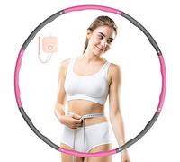 JIAMING pondéré pour Adultes, Anneaux de Fitness Hula adaptés aux Enfants,8 pièces détachables, Pneu Hula pour la Perte de Poids/Sport/Maison/Mise en Forme Abdominale, 1~1,2 kg, Rose Taille Unique