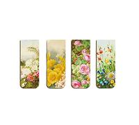 Jiamusi 4pcs/Set Signets Magnétiques Marque-Page Stellaire Magnet Bookmark Set de Peinture de Renommée Mondiale Signets Magnétiques pour Étudiants/Amateurs De Lecture Set de Fleurs