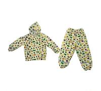 JiAmy Combinaison imperméable 2 pièces pour garçons et filles avec sac de rangement portable et bande réfléchissante pour 1 à 8 ans, chouette, 3-4 ans