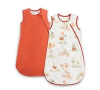 JiAmy Gigoteuse Bébé Ete 1,5 Tog, Turbulette Coton pour Nouveau-né et Nourrisson, Pack de 2 Sac de Couchage bébé Léger avec Double Fermeture éclair Ours orange 18-24 Mois