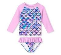 JiAmy Maillot de Bain Deux pièces à Manches Longues pour Enfants, Protection UV, 5-6 Ans