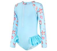 JiAmy Maillot de Bain Manches Longues pour Filles Protection UV Une Pièce Rashguards Motifs Adorables Tenue de Bain Plage et Piscine pour 3 à 12 Ans