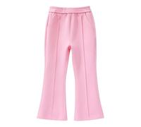 JiAmy Pantalon évasé en coton pour fille - Taille élastique - Pantalon de loisirs avec poches - Pantalon de sport pour fille de 3 à 14 ans, Rose, 9-10 ans