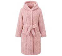 JiAmy Peignoir à capuche en polaire pour enfants de 4 à 14 ans | Doux, chaud et confortable pour l'heure du coucher, les matins détendus et après le bain à la maison
