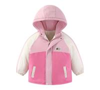 JiAmy Veste coupe-vent pour enfants avec doublure en polaire, manteau d'extérieur à capuche à manches longues et fermeture éclair pour l'automne et le début de l'hiver 3-10 ans, rose, 9-10 ans