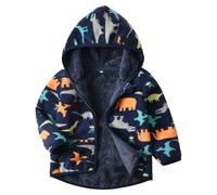 JiAmy Veste polaire pour enfant - En peluche - Fermeture éclair - Automne - Printemps - Hiver - Pour 1 à 6 ans, Noir , 3-4 ans