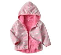 JiAmy Veste polaire pour enfant - En peluche - Fermeture éclair - Automne - Printemps - Hiver - Pour 1 à 6 ans, rose, 2-3 ans