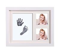 JIAN YA NA Babyprints Keepsake Handprint et empreinte photo Kit de cadre pour bébé nouveau-né Album photo pour Registre de douche blanc