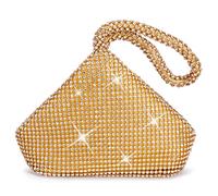 Jian Ya Na Pochette de soirée tendance pour femme ou demoiselle d'honneur pour bal de promo, cocktail, mariage, fiançailles, Grand doré