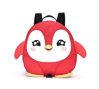 Jian Ya Na Sac à dos marche bébé sécurité sécurité mignon pingouin Anti-Sac perdu avec Leash de sécurité pour Aged 1-3 ans Little Girls, rouge