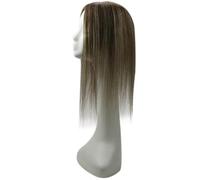 JIANBOHAIRS 10-18" Human Hair Toppers for Women 13×13cm Large-area MoNo Base Hand-Tied HairPieces with 4 Clips for Thinning Hair(18 inches)