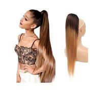 JIANBOHAIRS 10 "-24" Cordon Queues De Cheval Ombre Cordon Droit Queue De Cheval Extensions De Cheveux Clip En Morceaux De Cheveux Humains Indien Remy Extension De Cheveux Humains Daily Wear(14inches)