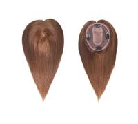 JIANBOHAIRS 10 pouces Toppers de cheveux humains for cheveux clairsemés couverture 360 ° postiche naturelle Wiglet for les femmes usage quotidien base 12x13 cm for Thinning Hair(Ligth brown)