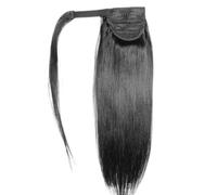JIANBOHAIRS 16"-24" Extension de queue de cheval cheveux humains, postiche à clipser Remy Stragiht for un usage quotidien Daily Wear(1,24inch)