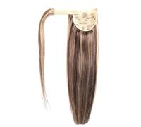 JIANBOHAIRS 16"-24" Extension de queue de cheval cheveux humains, postiche à clipser Remy Stragiht for un usage quotidien Daily Wear(P4/27,18inch)