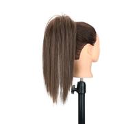 JIANBOHAIRS 16" Claw Clip in Ponytail Hair Extensions for Women,Fluffy Natural Looking Synthetic Long Straight Hairpiece for Daily Use Daily Wear(2-30)