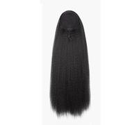 JIANBOHAIRS 24 Inch Long Yaki Ponytail for Black Women, Wrap Around Synthetic Clip In Ponytails for Daily Use Daily Wear