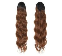 JIANBOHAIRS 28 Inch Long Body Wave Ponytail, Synthetic Heat Resistant Wrap Around Drawstring Curly Wavy Pony tail Clip in Hairpieces for Women Daily Wear(OT30)