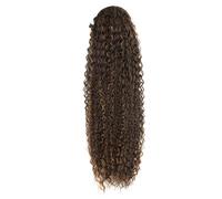 JIANBOHAIRS 30inch Long Curly Ponytail Extension,Synthetic Water Wave Drawstring Thick Pony Tail for Women with 2 Clips Daily Wear(MIX8-10)