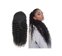 JIANBOHAIRS Afro Bouclés Cordon Queue De Cheval 8-26 Pouces Crépus Extensions Cheveux Humains Brésilien Remy Clip Dans Les Extensions Daily Wear(10inches)