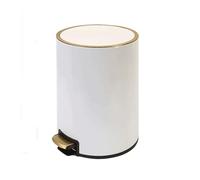 JIANBOHAIRS Corbeilles à papier Poubelle à pédale en acier inoxydable avec couvercle for chambre à coucher et bureau 8 L/13 L(White,8l)