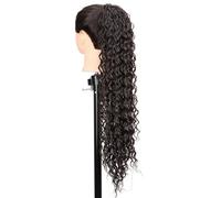 JIANBOHAIRS Curly Drawstring Ponytail Extension for Black Women Synthetic Clip in Long Wavy 22 Inch Fake Pony tail Hairpieces for Daily Use Daily Wear(2)