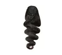 JIANBOHAIRS Drawstring Ponytail,10-26 Inch Human Hair Curly Wavy Layered Clip on Pony tails for Women Daily Use Daily Wear(26inches)