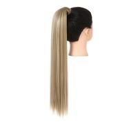 JIANBOHAIRS Extension capillaire synthétique à clipser en queue de cheval longue et lisse Daily Wear(Dirty blonde,24inches)