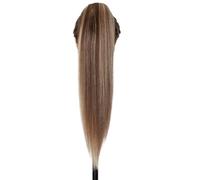JIANBOHAIRS Extension de queue de cheval à pince, cheveux humains, longues queues de poney droites, cheveux brésiliens for femmes Daily Wear(P4/27,14 inch)