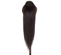 JIANBOHAIRS Extension de queue de cheval à pince, cheveux humains, longues queues de poney droites, cheveux brésiliens for femmes Daily Wear(#1B,22 inch)