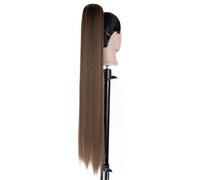 JIANBOHAIRS Extension de queue de cheval avec cordon de serrage de 85 cm, postiche synthétique longue et lisse, naturelle et douce for les femmes Daily Wear(12)